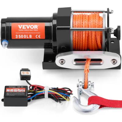VEVOR Wciągarka Elektryczna 12V DC Uciągu 1588KG 12Splotów Pilot Przewodowy