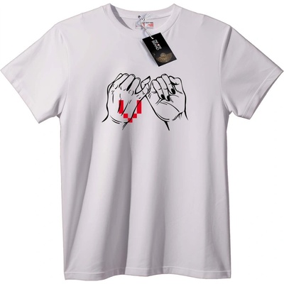 NOONEBRAND Тениска Сърца с ръце - S, Black