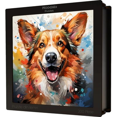 WoodMix Puzzles Дървен пъзел WoodMix, Кучета, 200 части - Уелско корги (WM-D-0006)