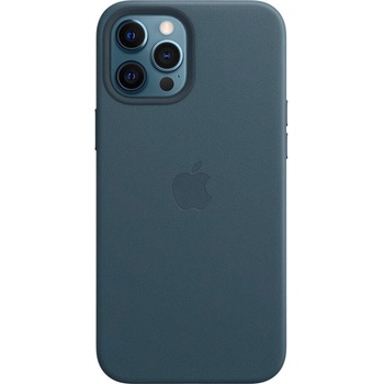 Apple iPhone Leather Case with MagSafe - оригинален кожен кейс (естествена кожа) за iPhone 12 Pro Max (тъмносин)