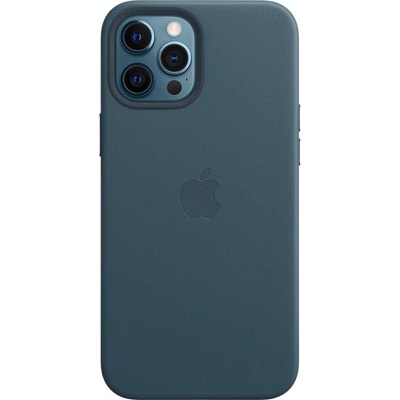 Apple iPhone Leather Case with MagSafe - оригинален кожен кейс (естествена кожа) за iPhone 12 Pro Max (тъмносин)