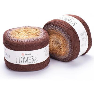 Yarn Art příze Flowers 284 hnědá a béžová