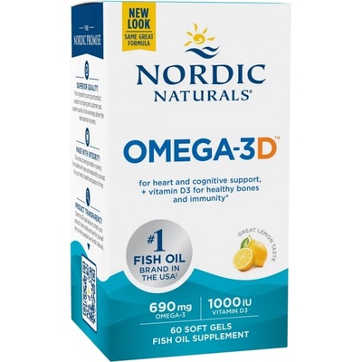 Nordic Naturals Omega-3D 690 mg [60 Гел капсули] Лимон
