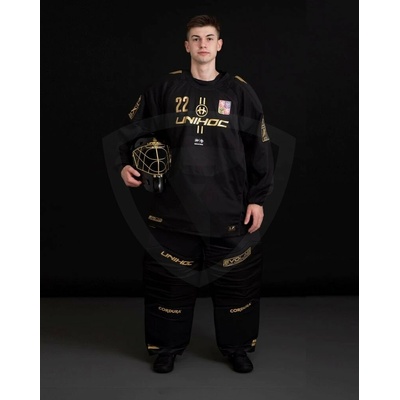Unihoc Alpha Evolab Goalie Helmet Set Black-Gold – Zbozi.Blesk.cz