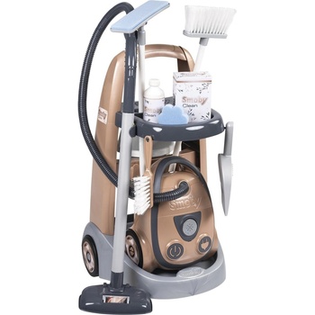 Smoby Игрален комплект Smoby - Количка за почистване и прахосмукачка Rowenta, с 8 аксесоара (7600330325)