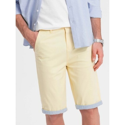 Žlté chinos kraťasy s lemom V7 W421