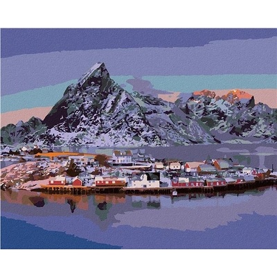 zuty Malování Podle Čísel Vesnice Reine 80 x 100 Cm Plátno Rám