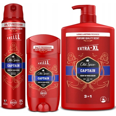 Old Spice Captain XXL tyčinka 85 ml + sprej 250 ml + gel 3v1 1000 ml