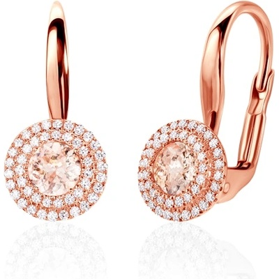SAVICKI Обеци Savicki: розово злато, морганити, диаманти