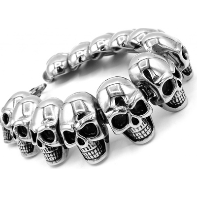 Steel Jewelry náramek masivní lebky z chirurgické oceli NR150134