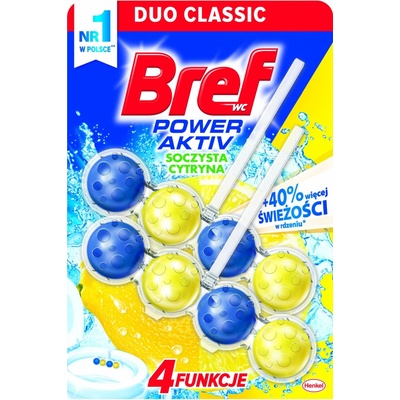 Bref Power Aktiv tuhý WC Blok Lemon 2 x 50 g