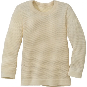 disana Детски вълнен пуловер disana Kid's Wabenstrick-Pullover Wool jumper - Natur Waben - размер 122/128 (EU) (704-2813-0614)