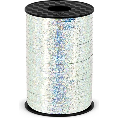 PartyDeco Сребриста лента за балони - холографична 225 м