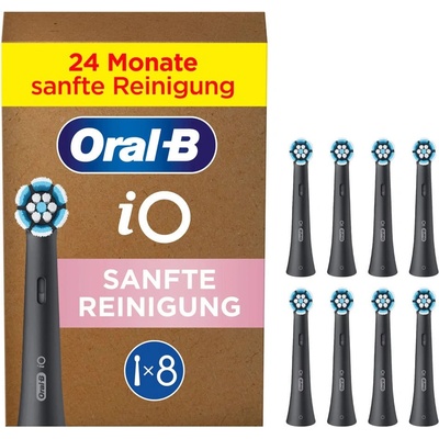 Oral-B Резервни накрайници за ел. четка Oral-B iO Gentle Care Black, за Oral-B iO четки за зъби, 8бр. , черни
