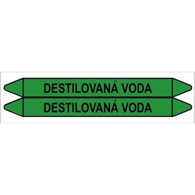 Značení potrubí, destilovaná voda,2 ks, 450 × 52 mm PZ 009098