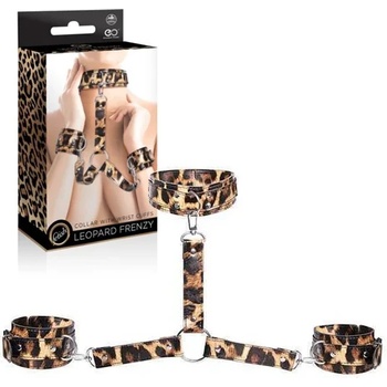 Яка с маншети за китки, леопардова шарка - Leopard Frenzy Collar Cuffs (NMC0002346)