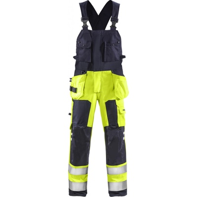 Fristads Flamestat výstražné nohavice na traky 1075 ATHS Výstražná žltá Námornícka modrá