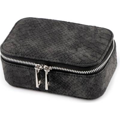 Malá šperkovnice na zip 8x13x6 cm šedá tmavá 1 ks