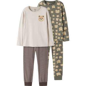 Name it Детско ежедневно термо бельо Name it Kid's Nightset 2-Pack Everyday base layer - Dusty Olive Bear AOP and YD - размер 86/92 (EU) (714-2116-0111)