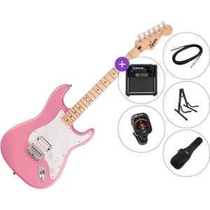 Squier Sonic Stratocaster HT H MN Premium SET Flash Pink Електрическа китара