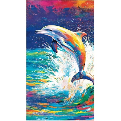 Witpol plážová osuška z mikrovlákna DOLPHIN 100 x 180 cm vzorovaná