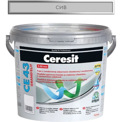 CERESIT ФУГА ГЪВКАВА СЕ43 5кг СИВА (2164398)