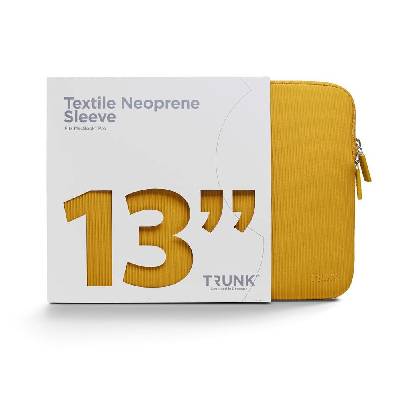 Textile Neoprene Laptop Sleeve - удароустойчив неопренов калъф за Macbook Pro 13 и Macbook Air 13 (от модел 2017 и по-нов) (жълт)