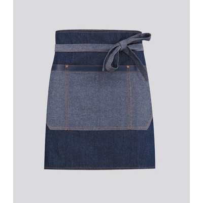 Toma Čašnícka zástera mini modrá jeans eko koža
