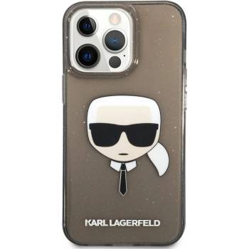 KARL LAGERFELD Калъф Karl Lagerfeld - Glitter Karl Head, iPhone 13 Pro Max, черен (3666339027520)