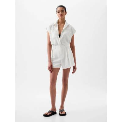 GAP lněné kraťasy 365 High Rise bílá