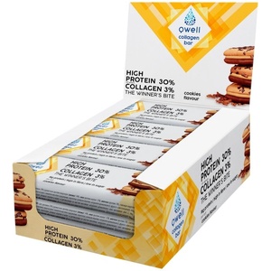 Qwell Collagen Bar | High Protein 30% [12 x 60 грама] Бисквита
