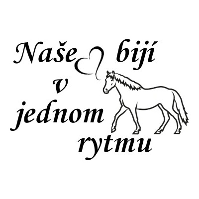 Nažehlovací nápis naše srdce s koněm Vzor: 3, Barva potisku: hnědá