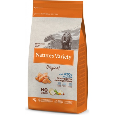 Nature's Variety original no grain Medium Adult dog s lososom 2 kg