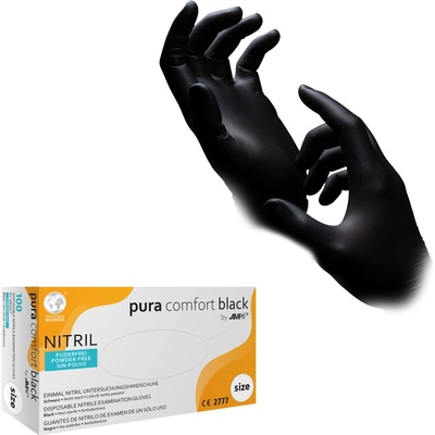 AMPri Nitrilové Puracomfort Basic čierne 100ks S