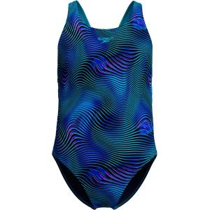 Speedo Детски бански костюм Speedo Kid's Print Leaderback One Piece Swimsuit - Deep Sapphire/Mayan Blue - размер 164 (EU) (750-2738-0115)
