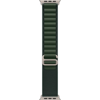 Apple Каишка от Apple за Apple Watch 49mm Loop: Dark Green Alpine Loop - Medium - Natural Titanium Finish (MXMV3ZM/A)