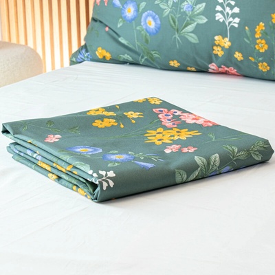Takoy Prostěradlo 250x250 bavlněný satén květiny Bella-HT-01237 | 250x250 cm prostěradlo na postel
