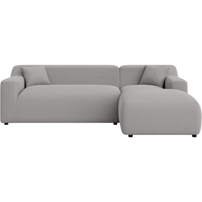 ROPEZ Светлосив ъглов диван от рипсено кадифе (десен ъгъл) Martin - Ropez (Martin Narożnik L - Prawa OT tk. Lincoln 86 Standard)