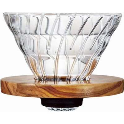 Hario Dripper V60-02 Glass Olive Wood