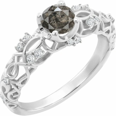 Eppi Vintage zásnubný prsteň so salt and pepper diamantom Chantal R45744