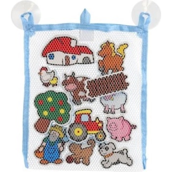 Teddies Водни стикери Моите първи животни ферма пяна комплект с мрежа 12бр