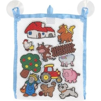 Teddies Водни стикери Моите първи животни ферма пяна комплект с мрежа 12бр