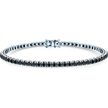 SAVICKI Тенис гривна Luminy 3, 0 мм: бяло злато, черни диаманти