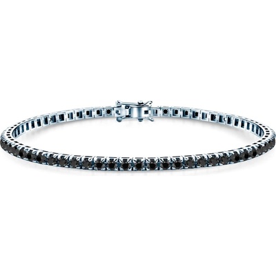 SAVICKI Тенис гривна Luminy 3, 0 мм: бяло злато, черни диаманти