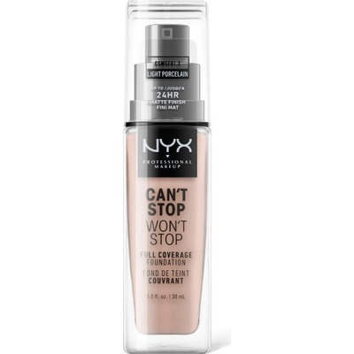 NYX Professional make-up Can't Stop Won't Stop vysoko krycí make-up 03 Porcelain 30 ml