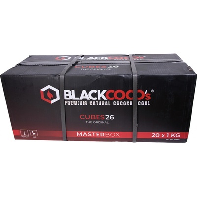 BLACKCOCO's 26 mm kokosové uhlíky 20 kg