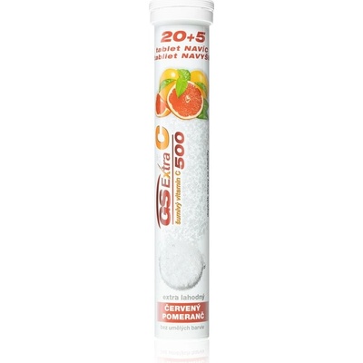 GS Extra C 500 mg šumivé tabliety s vitamínom C Red Orange 25 tabliet