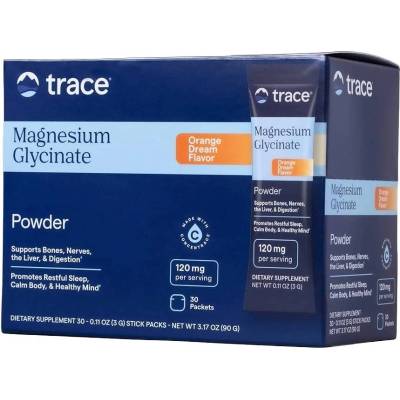 Trace Minerals Magnesium Glycinate, портокал, 30 сашета, Trace (9956)