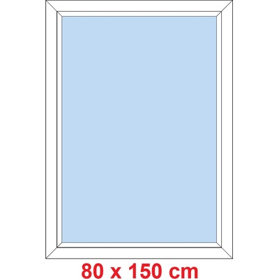 Soft Plastové okno 80x150 cm, FIX neotevíravé, Antracit struktura/bílá
