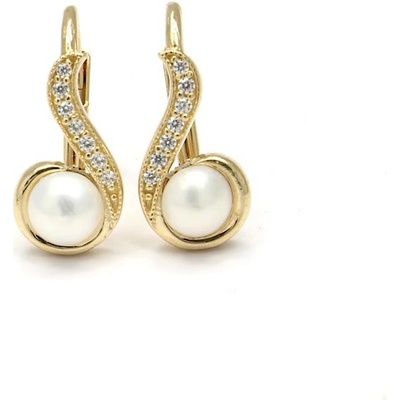 Pattic zlaté náušnice perla CA233804Y